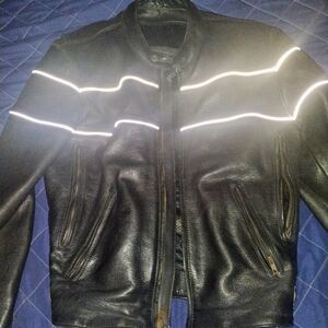 XL Black leather riding jacket